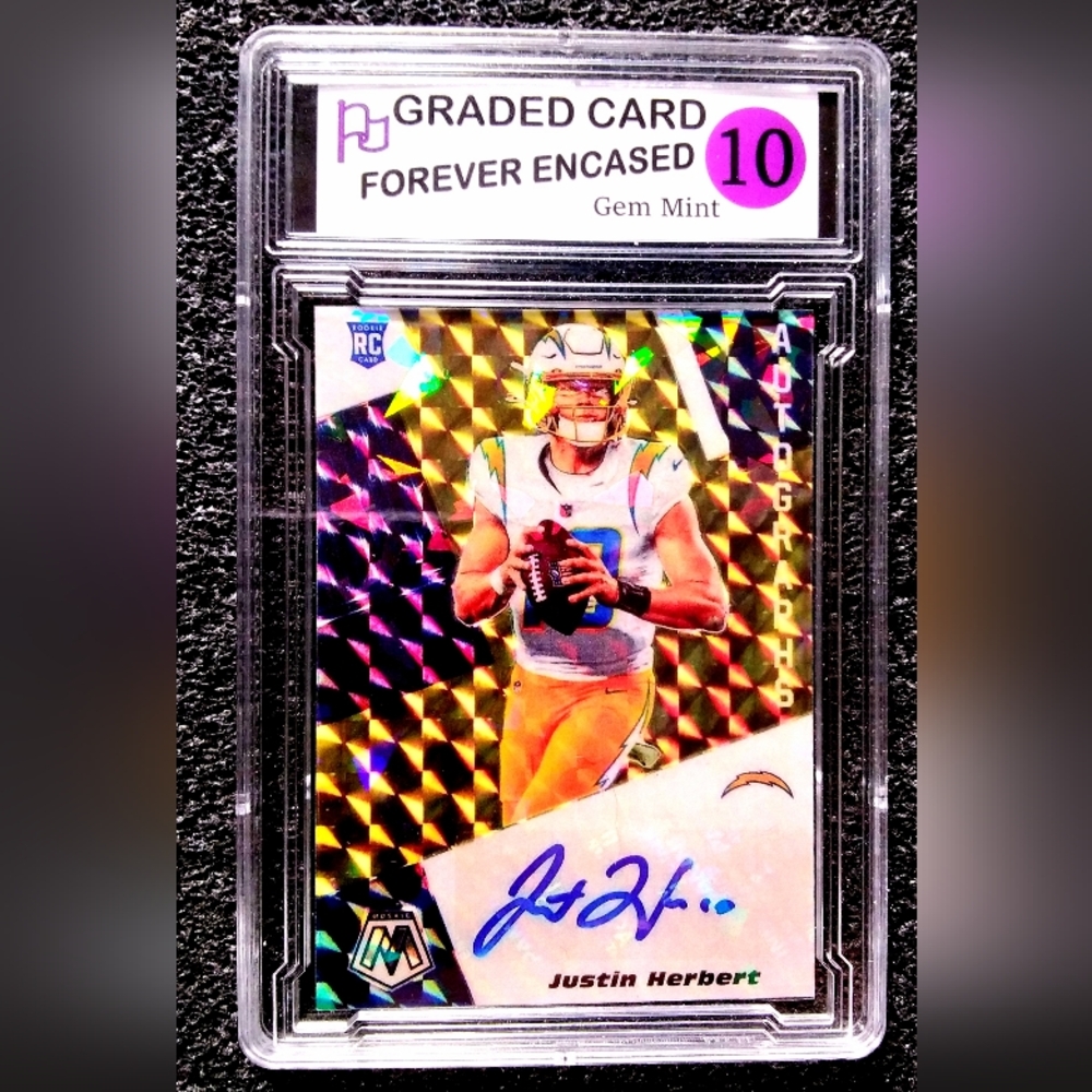 Justin Herebrt Chargers MVP Cracked Ice Holographic Football Rookie